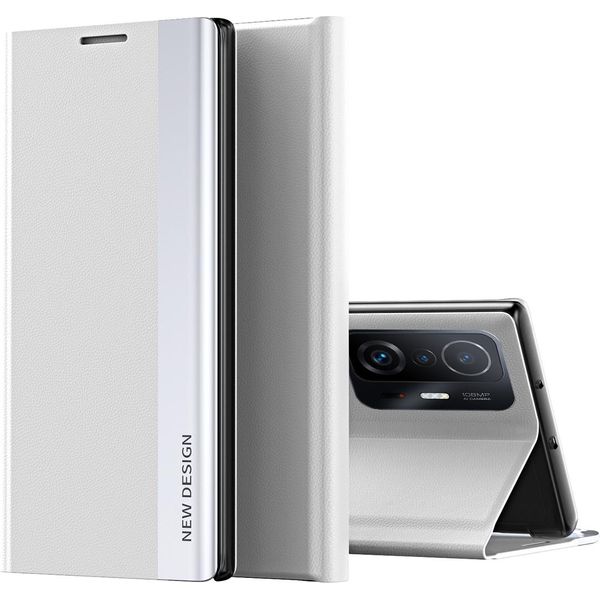 Xiaomi Mi 11T Pro Case, Custodia Magnetica In Finto Cuoio Con Funzione Stand Per Xiaomi Mi 11T / Mi 11T Pro Bianco-image