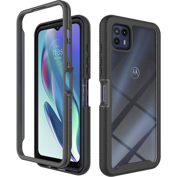 Moto G50 5G Case, Hybrid Transparent Back Rugged Tpu Bumper Antiscivolo Custodia Protettiva Per Motorola Moto G50 5G Nero-image