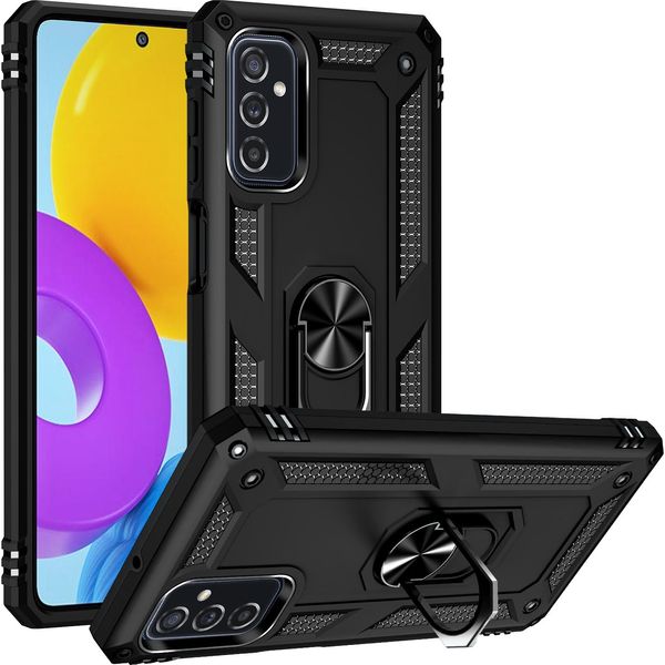 Custodia Per Samsung Galaxy M52 5G A Doppio Strato Robusta, Protezione Militare Con Supporto Ad Anello E Supporto Nero-image