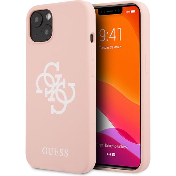 Guess Guhcp13Sls4Gwpi Iphone 13 Mini5,4 RóżOwy/Rosa Custodia Rigida In Silicone 4G Logo-image