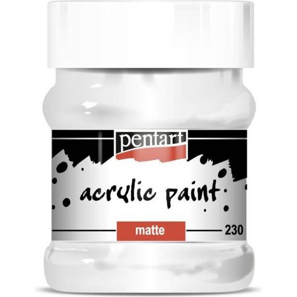 Pentart Vernice Acrilica, Opaca, Bianco Titanio, Decoupage Artigianale 230 Ml-image