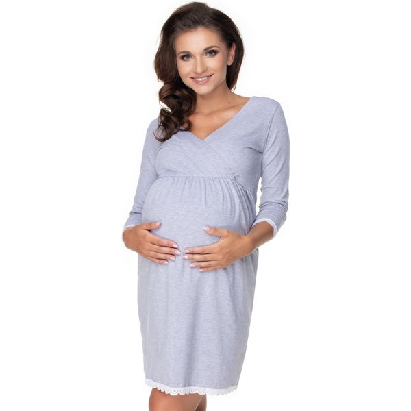 Peekaboo Camicia Da Notte Maternità Donna Grigio Chiaro L/Xl-image
