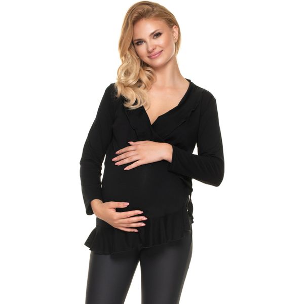 Peekaboo Top Maternità Donna Aperto Nero L/Xl-image