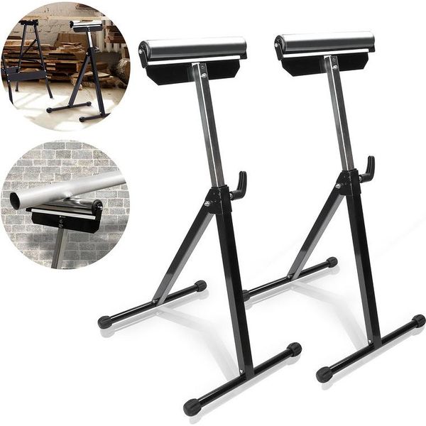 Set Di 4 Cavalletti A Rullo Clanmacy 68-108CM Cavalletto A Rullo Regolabile In Altezza Banco Da Lavoro A Cavalletto A Rullo - 4 Cavalletti A Rullo £¬90 Kg Di Portata, 30 Cm Di Larghezza-image
