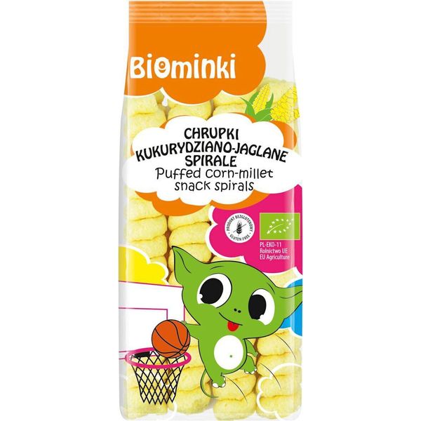 MAIS-HIRSE-CRISPS, Spirali Senza Glutine, Biologici 60 G - Biominki-image