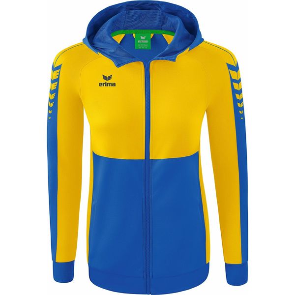 Erima Six Wings - Giacca Da Allenamento Con Cappuccio Donna - New Royal / Yellow-image