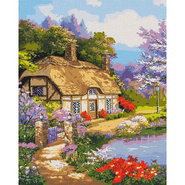 Pittura Da Numeri Con Telaio Quadri Da Dipingere - Casa Di Campagna 40X50 Cm-image