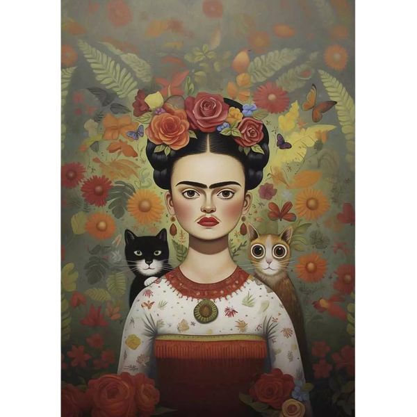 Pittura Con Cornice Quadro - Frida Cats 40X50 Cm-image