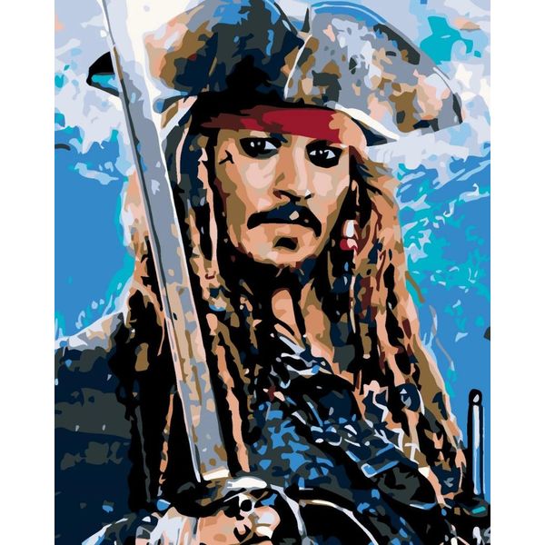 Pittura Con Cornice Quadri Da Dipingere - Jack Sparrow 40X50 Cm-image