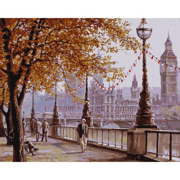 Quadro Con Cornice Quadri Per Dipingere - Autunno A Londra 50X40 Cm-image