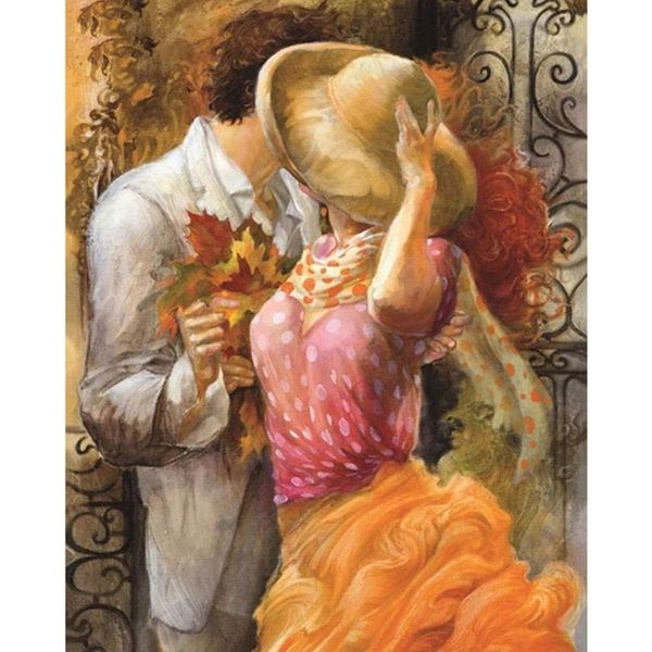 Pittura Per Numeri Immagini Da Dipingere - Bacio D'autunno 40X50 Cm-image