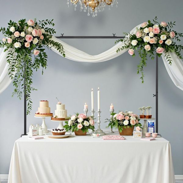 Vevor Barra Per Decorazioni Da Tavolo, Altezza 330-1066,8 Mm E Lunghezza Regolabile 711,2-2489,2 Mm, Arco Da Tavolo Con Morsetti, Cornice Decorativa Per Matrimonio, Compleanno E Decorazioni Natalizie, Nero-image