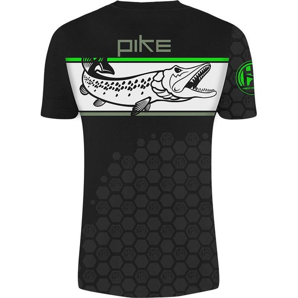 Hotspot Design T-Shirt Linear Pike, Xl, Nero-Verde, 010003804-image