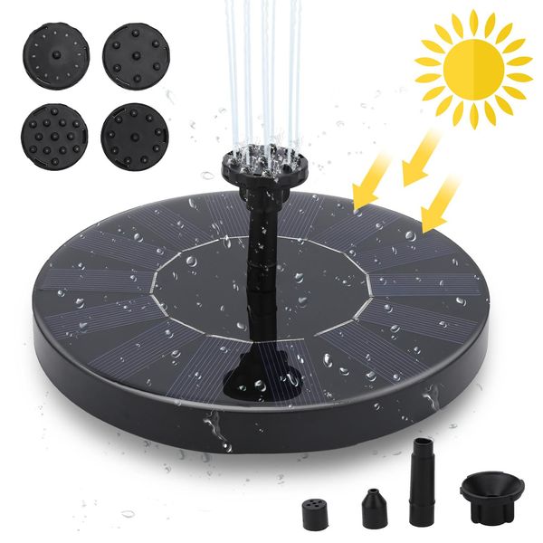 Jiubiaz Fontana Solare Pompe Da Giardino Pompa Solare Pompa Acqua Pompa Stagno Pompa Galleggiante Terrazza Serbatoio Pesci-image