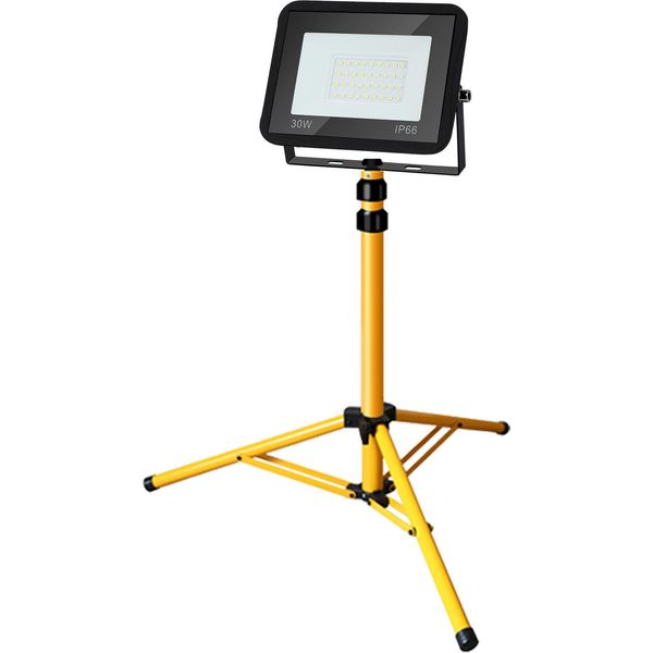 Jiubiaz Led Proiettore Da Costruzione Proiettore Da Lavoro Proiettore Con Treppiede 30W Bianco Freddo-image
