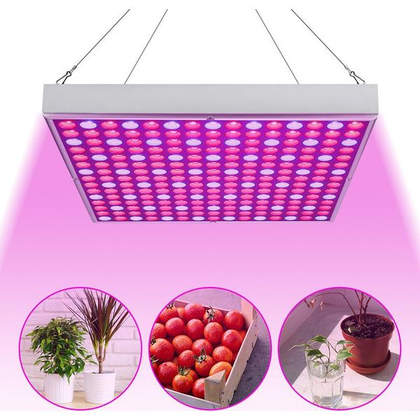 Jiubiaz Lampada Per Piante 15W Led Luce Per Piante 225 Led Luce Rossa Blu Lampada Per Piante A Spettro Completo Per Piante Da Appartamento E Fiori Accessori Per Giardini E Serre-image