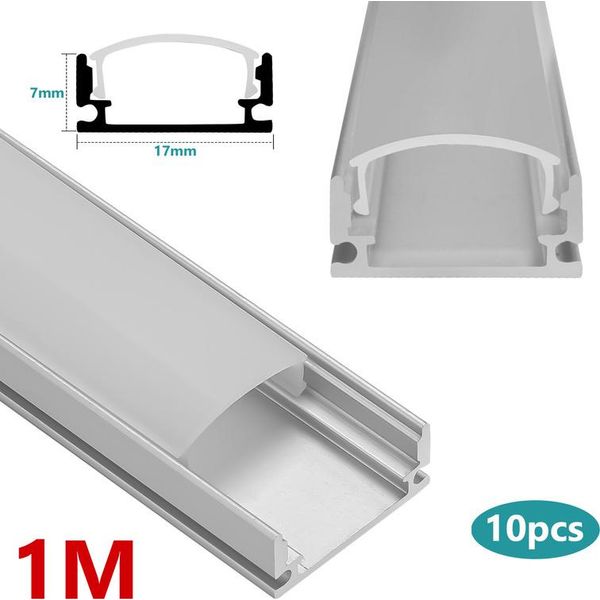 Tolletour 10X1M Led Profilo In Alluminio Striscia Led Modelli Di Binari Interni In Alluminio, A U-image
