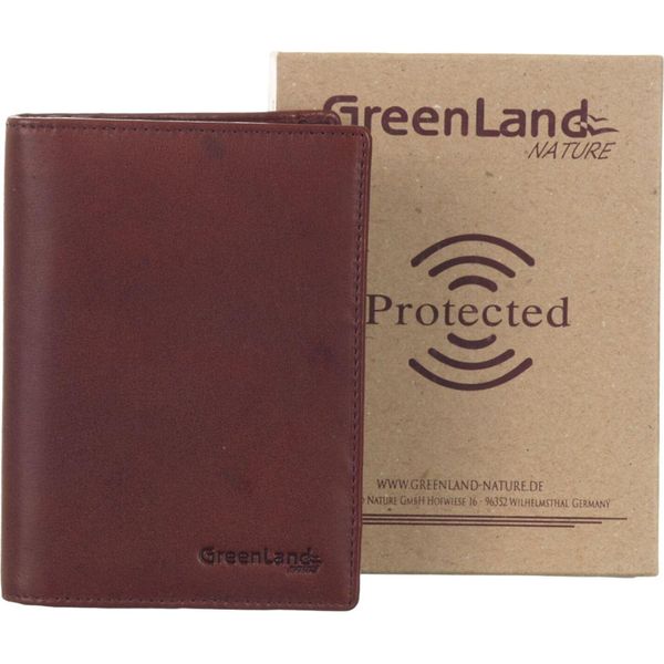 Greenland Nature Pelle Caso Di Identificazione Passport / Document Case Bordeaux-image