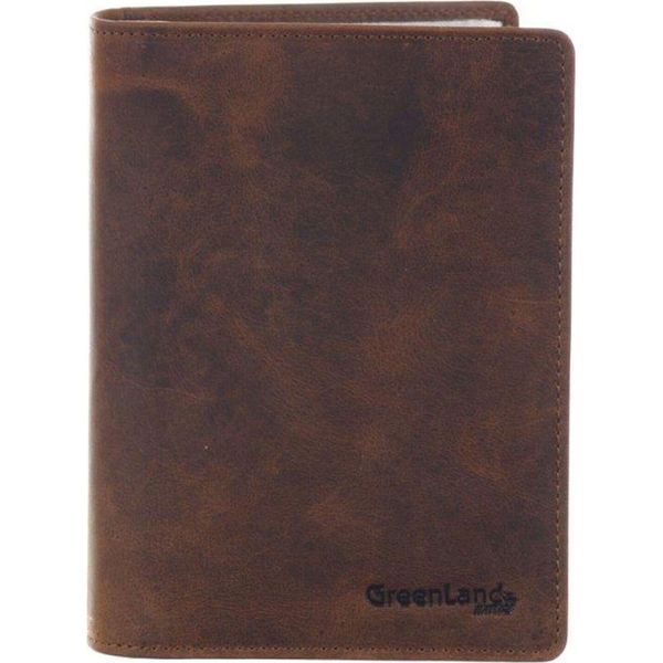 Greenland Nature Pelle Caso Di Identificazione Montenegro Passport / Document Case Brown Marrone-image