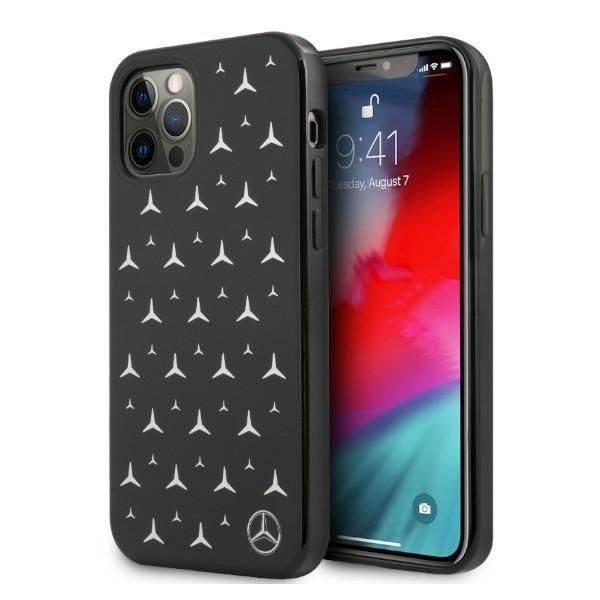 Mercedes Mehcp12Mespbk Custodia Rigida Per Iphone 12/12 Pro6,1 Czarny/Nero Con Motivo A Stelle D'argento-image