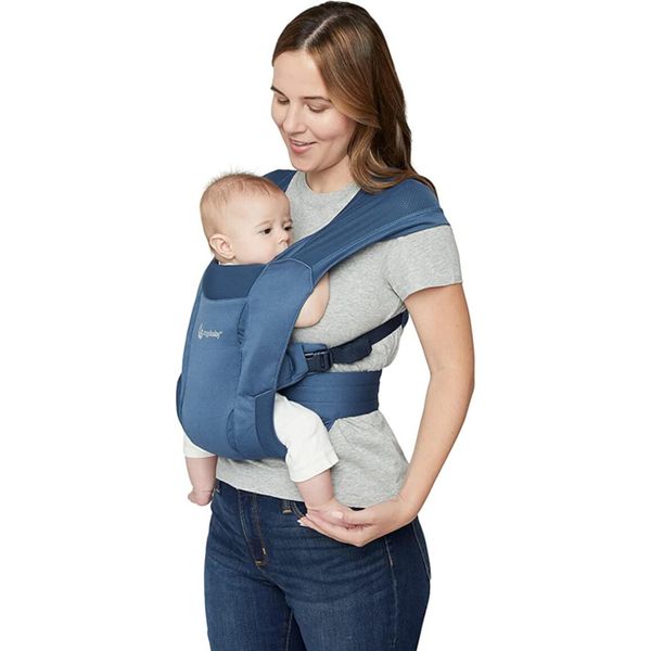 Ergobaby Embrace Soft Air Mesh Marsupio Per Neonati Dalla Nascita, Marsupio Ergonomico A 2 Posizioni, Blu-image