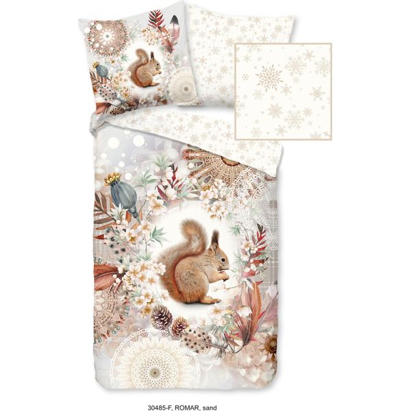 Hip Set Di Biancheria Da Letto In Flanella Romar Colore Sabbia Dimensioni 135X200+80X80-image
