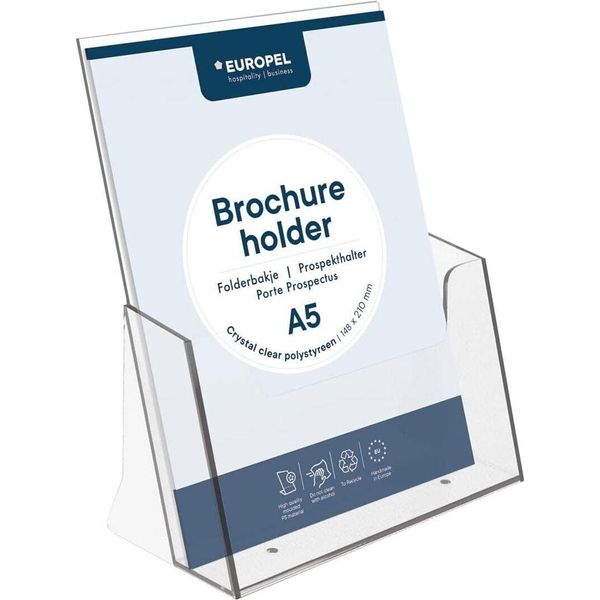 Europel 350071 Europel Tisch-Prospekthalter, A5 Hoch, 1 Fach, Glasklar-image