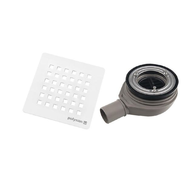 Polysan Flexia - Sifone Per Bagno Geberit, Diametro 90 Mm, DN40, Tappo Bianco 17741-image