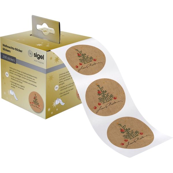 Sigel CS123 200 Sigel Aufkleber Christmas With Apples Weihnachtsbaum 47,0 X 47,0 Mm-image