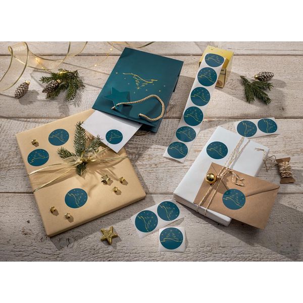 Sigel CS124 200 Sigel Aufkleber Christmas Tree Petrol Tannenbaum 47,0 X 47,0 Mm-image