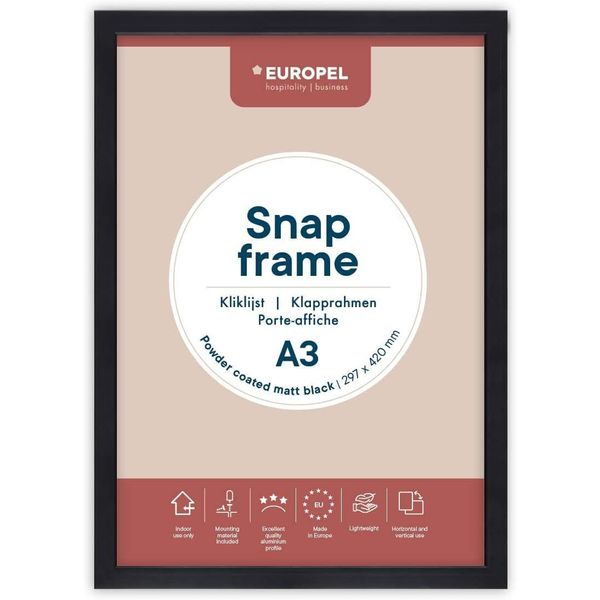 Europel 355072 Europel Premium+ Cornice Per Poster, Din A3, Nero-image