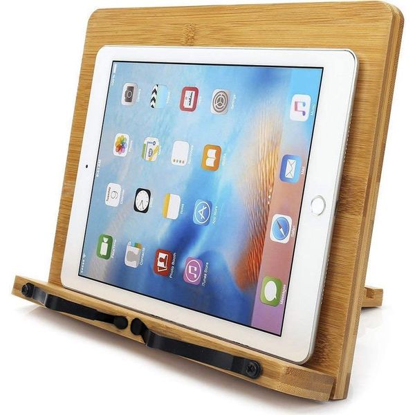 Supporto Per Libri 21X28 Cm Supporto Per Lettura Regolabile In Altezza In Bambù Supporto Per Libri Di Cucina 19222-image