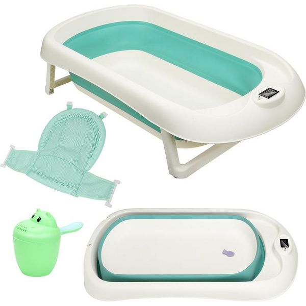 Jiubiaz Bagnetto Con Piedini Bagnetto Pieghevole Verde 3 In 1 Con Tazza Shampoo-image
