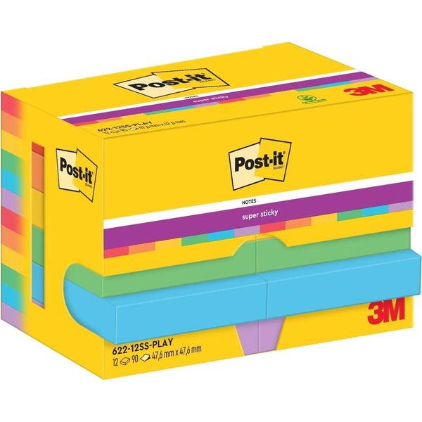 Sticky Note Super Sticky Notes Playful Collection 47,6X47,6Mm 90 Fogli Pu=24X12 Pads-image