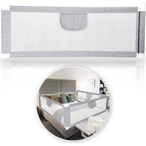 Jiubiaz Protezione Letto Bambini 200Cm Protezione Anticaduta Letto Bambini, Spondina Regolabile In Altezza Per Letto Famiglia E Culla-image