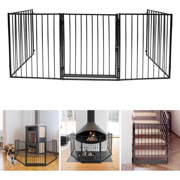 Swanew Cancelletto Di Sicurezza Per Caminetto Cancelletto Di Sicurezza Per Bambini Cancelletto Di Sicurezza Per Forno Premontato Circa 300 Cm X 76 Cm Cancelletto Di Sicurezza Per Porta-image