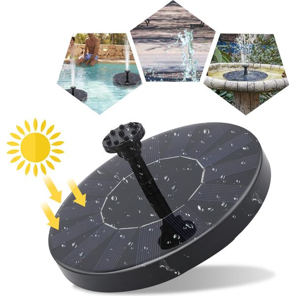 Yakimz Pompa Solare Pompe Da Giardino 190L/H 7V/1.5W Fontana Fontana Pompa Stagno Moduli Solari Stagno Acqua Caratteristica Fontana Solare-image