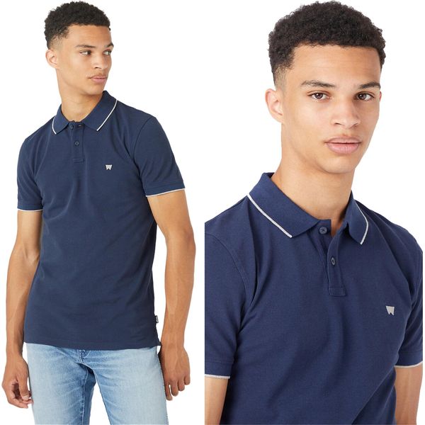 Wrangler Herren, Poloshirt Polo Shirt, M, Blau, Poloshirt, Herren,-image