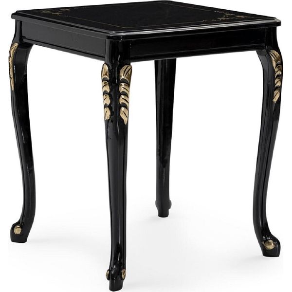 Casa Padrino Tavolino Barocco Nero/Oro - Tavolino Quadrato In Legno Massiccio In Stile Barocco - Mobili Da Salotto In Stile Barocco - Mobili Barocchi - Nobile E Magnifico-image
