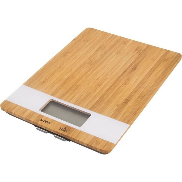 Orion Bilancia Da Cucina Bilancia Elettronica Piatta In Legno Di Bambù 5Kg-image