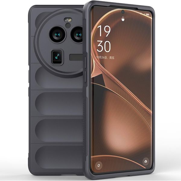 Oppo Find X6 Pro Custodia, Custodia Protettiva In Silicone Tpu Morbido Antiurto Per Oppo Find X6 Pro Grigio Scuro-image