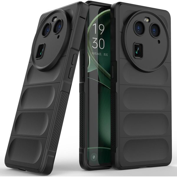 Oppo Find X6 Custodia, Morbido Tpu Silicone Antiurto Antiscivolo Custodia Protettiva Per Oppo Find X6 Nero-image