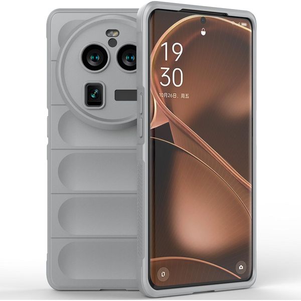 Oppo Find X6 Pro Custodia, Custodia Protettiva In Silicone Tpu Morbido Antiurto Per Oppo Find X6 Pro Grigio-image