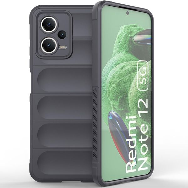Custodia Redmi Note 12 5G, Custodia Protettiva In Silicone Tpu Morbido Antiurto Per Xiaomi Redmi Note 12 5G Grigio Scuro-image
