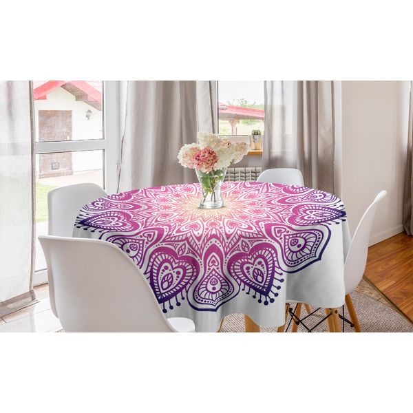Abakuhaus Tovaglia Rotonda Mandala, Elemento Ispirato Alla Meditazione, Tovaglia Circolare Per Decorare La Sala Da Pranzo E La Cucina, 150 Cm, Multicolore-image
