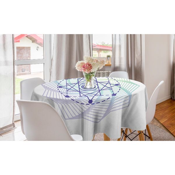 Abakuhaus Tovaglia Rotonda Mandala, Geometrica, Tovaglia Circolare Per Sala Da Pranzo, Decorazione Per Cucina, 150 Cm, Multicolore-image
