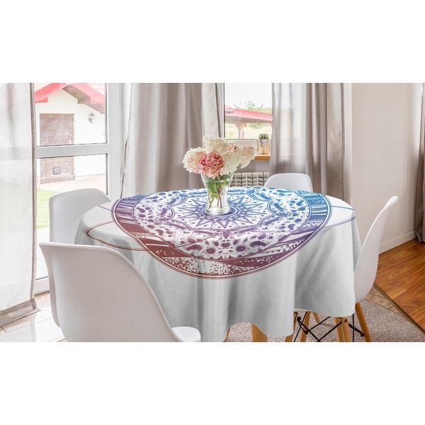 Abakuhaus Galaxy Mandala Tovaglia Rotonda, Motivo Medaglione, Tovaglia Circolare Per Sala Da Pranzo, Decorazione Cucina, 150 Cm, Multicolore-image