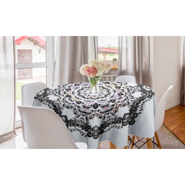 Abakuhaus Tovaglia Rotonda Mandala, Disegno Natalizio, Tovaglia Circolare Per Sala Da Pranzo, Decorazione Per Cucina, 150 Cm, Multicolore-image