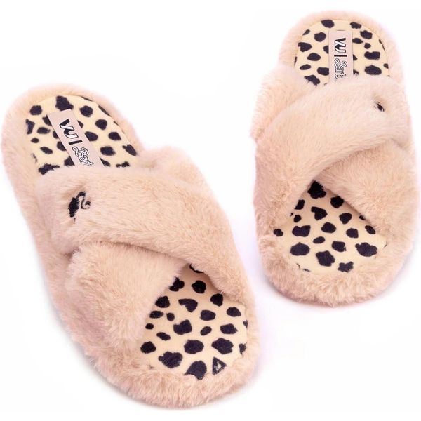 Barbie - Pantofole Da Donna, Incrociate, Morbide NS7090 (40,5 Eu - 42 Eu) (Rosa/Nero)-image