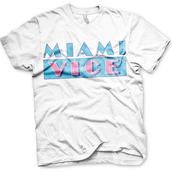 Miami Vice - Maglietta Con Logo Distressed - Grande - Bianco-image